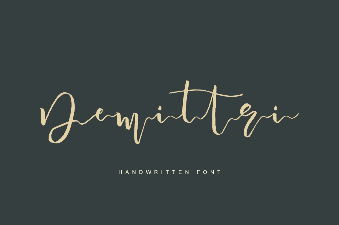 Demittri: A Modern Script Font with Handcrafted Character